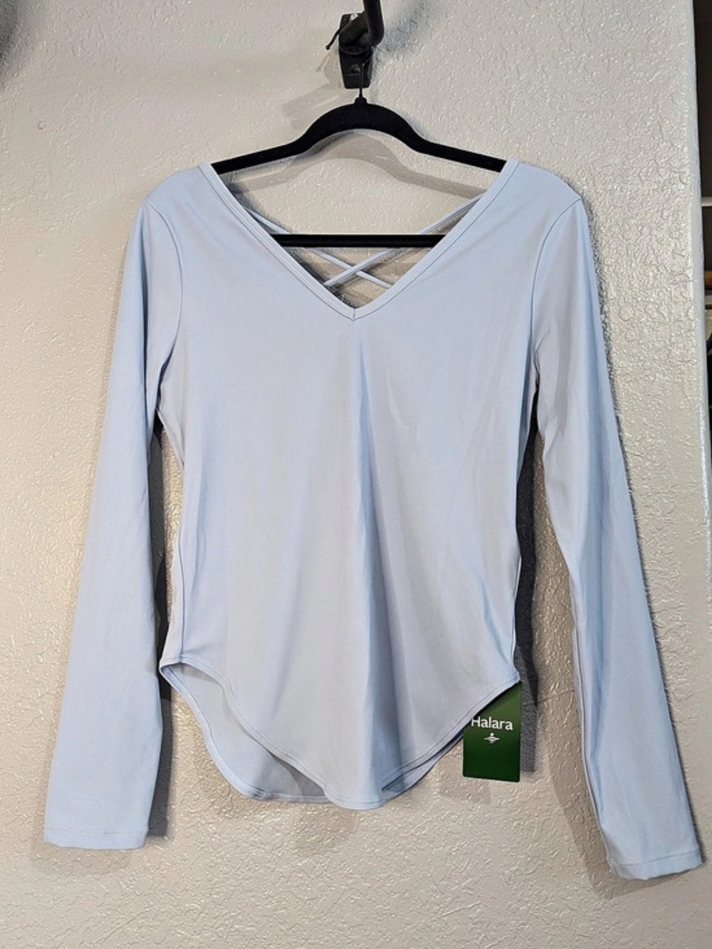 Halara UltraSculpt™ Crisscross Backless Long Sleeve Curved Hem Training Sports
